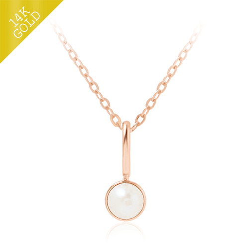 ＃150,000 won discount+<br> <font color="red">All 14K gold<br></font> June Freshwater Pearl Birthstone Necklace<BR> NA0168