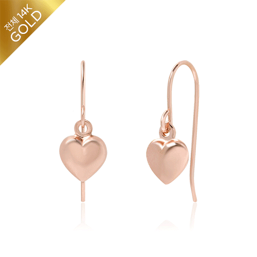 ＃50% discount<br> <font color='red'>All 14K gold</font><br> heart gold ball earring<BR> EA1505