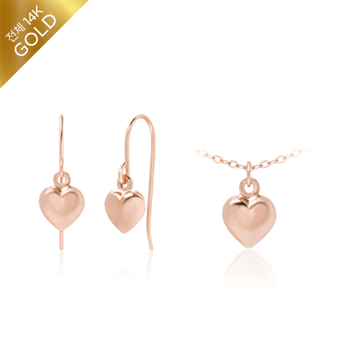 ＃54% discount + free shipping<br> <font color="red">All 14K gold</font><br> Heart gold ball earring+Necklace<BR> SET0044