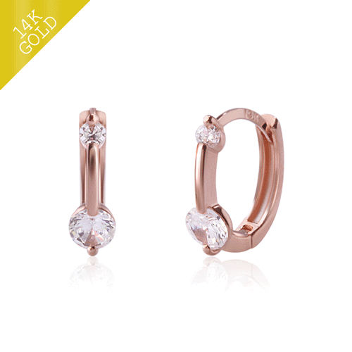 #new 50%<br> <font color="red">14k gold Same day shipping</font><br> Blanche one touch ring earring<br> EA2468