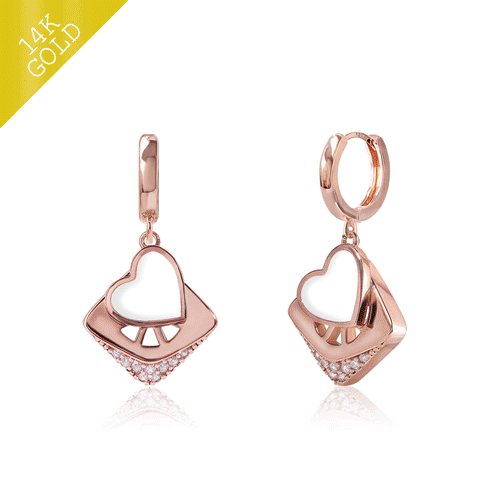 #new arrivals 50%<br> <font color="red">14k gold ★Delivery on the same day★</font><br> Suivaju heart one-touch ring Earring<br> EA2680