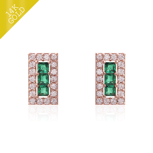 #new 50%<br> <font color="red">14k gold Same day shipping</font><br> Miracle Emerald earring<br> EA2449