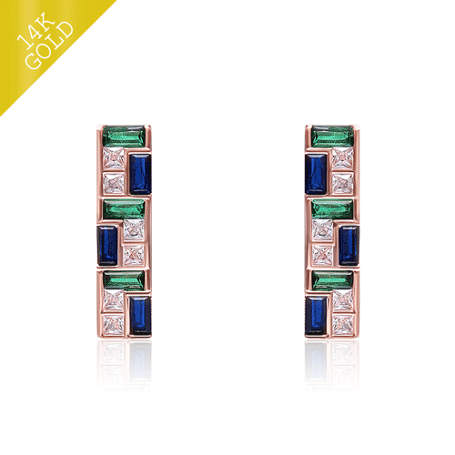 #new arrivals 50%<br> <font color="red">14k gold ★Delivery on the same day★</font><br> Chartres square earring<br> EA2441