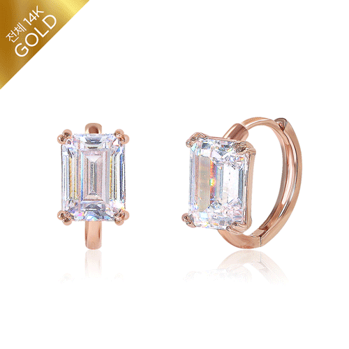 #FREE Shipping<br> <font color="red">All 14K Gold<br></font> Winkle diamond one touch ring Earring<br> EA0024_B