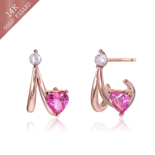 Customer Appreciation Special Exhibition in May★<br> <font color="red">14k GF ★Delivery on the same day★</font><br> Sylvia Color Barn Ring Earring<br> EA2682