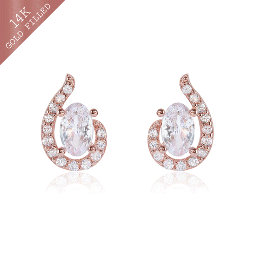 Customer Appreciation Special Exhibition in May★<br> <font color="red">14k GF ★Delivery same day★</font><br> Flare Crystal Mini Earring<br> EA2694