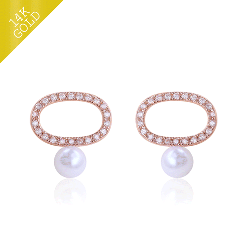 #Uniform price 19,800 won★<br> <font color="red">14k gold★Same-day shipping★</font><br> Delphine pearl earring(5mm)<br> EA2490