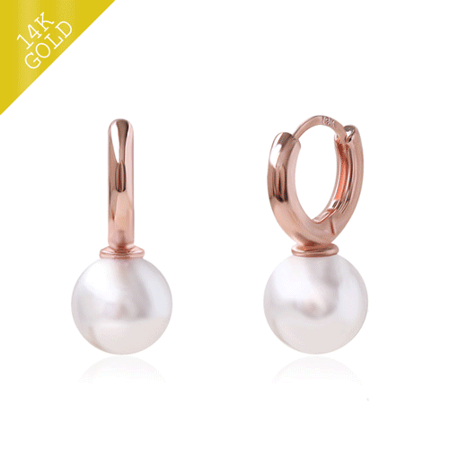 #Daily Sale★<br> <font color="red">14k gold★</font><br> <font color="red">ALL 14K Add!</font><br> Shortier pearl one touch ring Earring EA2515