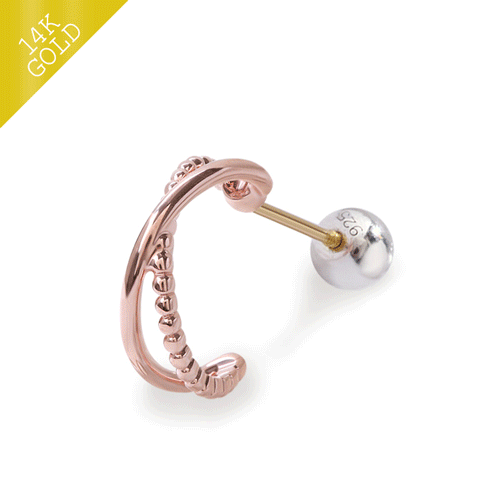 #50% off new items<br> <font color="red">14k gold★</font><br> pepe half ring piercing<br> CEA0003