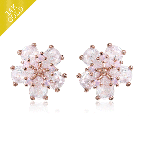 #Daily Sale★<br> <font color="red">♣Garden series♣14k gold★</font><br> Liaris Ice Cubic Flower Earring<br> EA2553 Korea