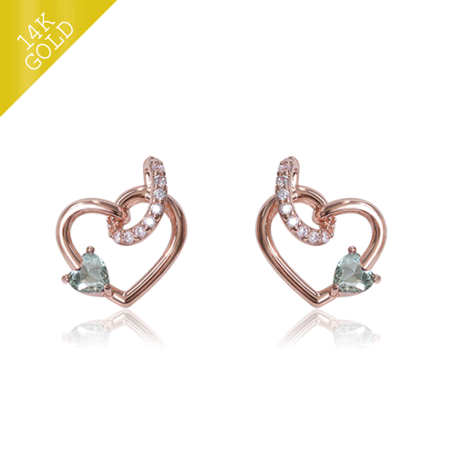 #Uniform price 19,800 won★<br> <font color="red">14k gold★Same-day shipping★</font><br> Asili heart earring<br> EA2611