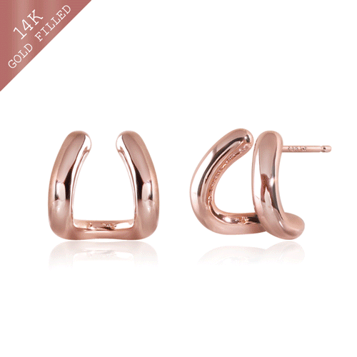 #Daily Sale★<br> <font color="red">14K GF★Same day shipping★</font><br> Onia half ring Earring<br> EA2643