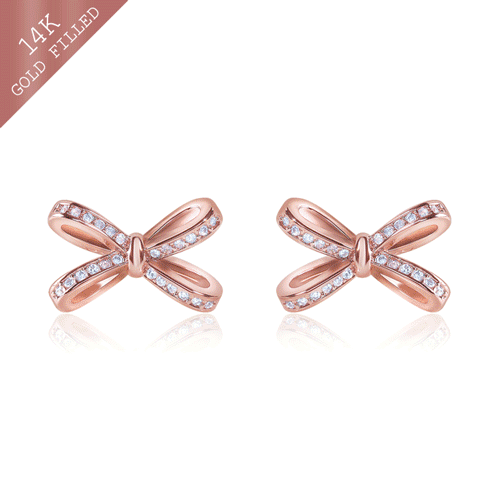 #Daily Sale★<br> <font color="red">14k GF★Same day shipping★</font><br> LeBoche Bowknot Earring<br> EA2717