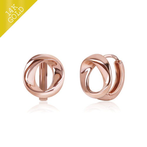 #Daily Sale★<br> <font color="red">14k gold★</font><br> Oar One Touch Ring Earring<br> EA2769