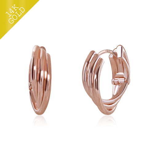 #Daily Sale★<br> <font color="red">14k gold★Same-day shipping★</font><br> Andri Twisted One Touch Ring Earring<br> EA2771