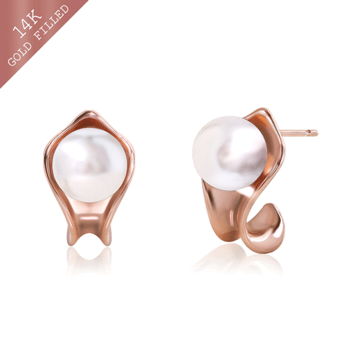 #Daily Sale★<br> <font color="red">14k GF★Same day shipping★</font><br> Drikan pearl earring(8mm)<br> EA2774