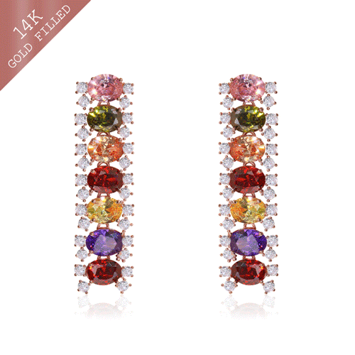 #Daily Sale★<br> <font color="red">14k GF★Same day shipping★</font><br> Rainbow Sera olive earring<br> EA2765