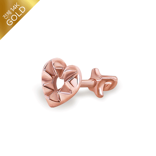 #FREE Shipping<br> <font color="red">All 14K gold★<br></font> cutting heart piercing<br> CEA0006_B