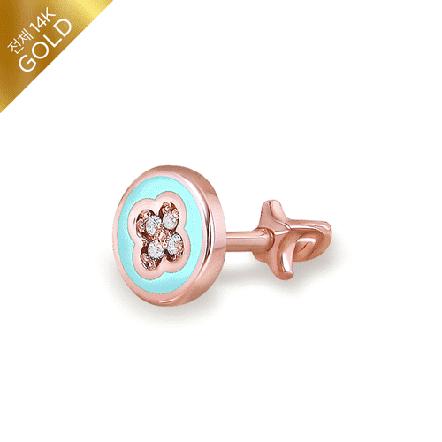 #FREE Shipping<br> <font color="red">All 14K gold★<br></font> minty clover piercing<br> CEA0014_B