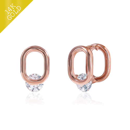 #Daily Sale★<br> <font color="red">14k gold★Same-day shipping★</font><br> Philoden Crystal One Touch Ring Earring<br> EA2782