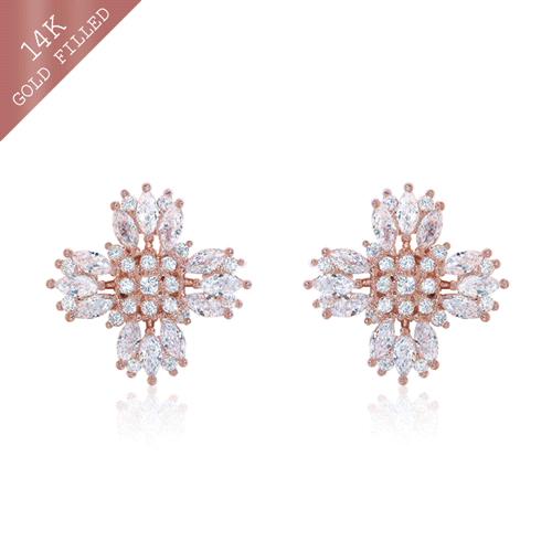 #Uniform price 12,800 won★<br> <font color="red">♣Garden Series♣14K★<br> ★Same-day shipping★</font><br> Russell Crystal Flower Earring EA2805