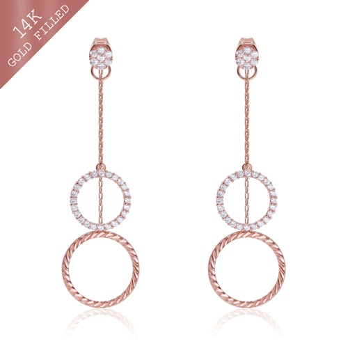 #Daily Sale★<br> <font color="red">14k GF★Same day shipping★</font><br> Aura olive 2way earring<br> EA2803