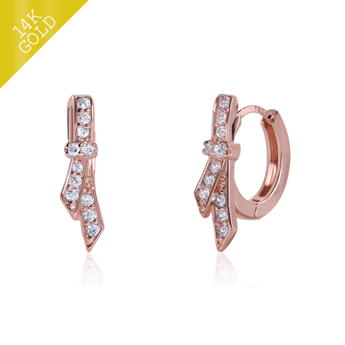 #Daily Sale★<br> <font color="red">14k gold★Same-day shipping★</font><br> Elegant Knot One Touch Ring Earring<br> EA2812