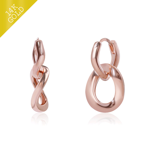 #Daily Sale★<br> <font color="red">14k gold★</font><br> Rubato 2way one touch ring earring<br> EA2691