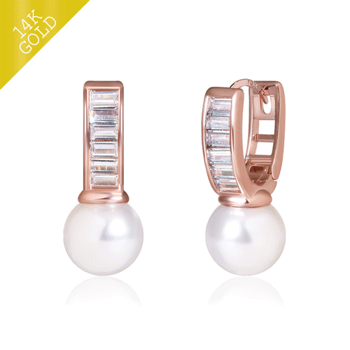 #Daily Sale★<br> <font color="red">14k gold★Same-day shipping★</font><br> Karina pearl one touch ring earring<br> EA2839