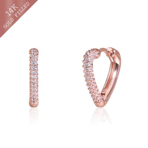 #Daily Sale★<br> <font color="red">14k GF★Same day shipping★</font><br> Cahil heart double sided one touch ring earring<br> EA2875