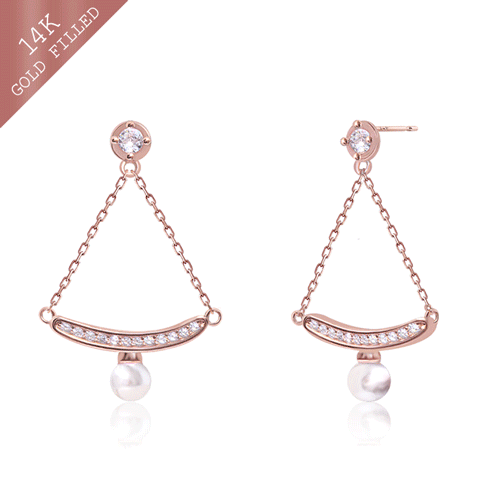 #Daily Sale★<br> <font color="red">14k GF★Same day shipping★</font><br> ballet pearl olive earring<br> EA2818