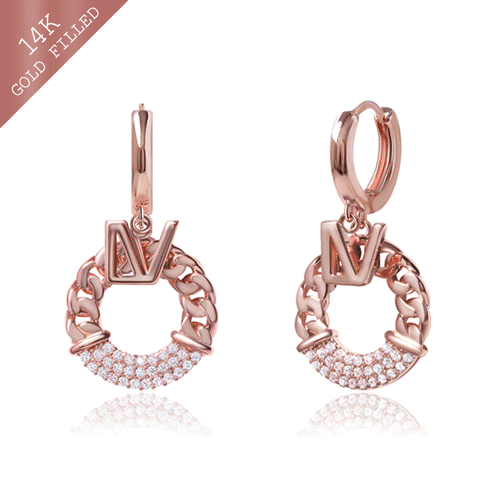 #Daily Sale★<br> <font color="red">14k GF★</font><br> chain my Luvre olive one touch ring Earring<br> EA2826