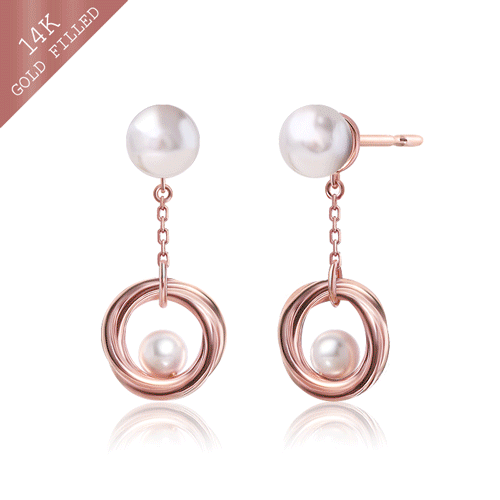#Daily Sale★<br> <font color="red">14k GF★</font><br> Merlin pearl olive earring<br> EA2854