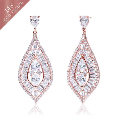 #Daily Sale★<br> <font color="red">14k GF★</font><br> Laong Crystal olive Earring<br> EA2884