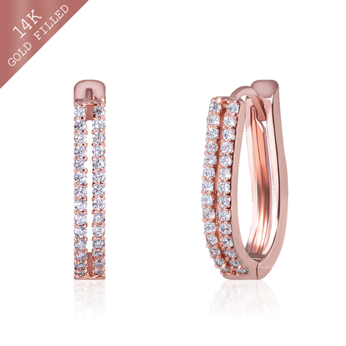 #Daily Sale★<br> <font color="red">14k GF★</font><br> Leticia One Touch Ring Earring<br> EA2928