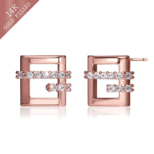 #Daily Sale★<br> <font color="red">14k GF★</font><br> Ryvien Square Earring<br> EA2902