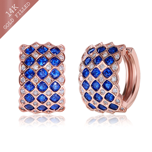#Daily New Arrivals★<br> <font color="red">14k GF★Same day shipping★</font><br> Brioche Sapphire One Touch Ring Earring<br> EA2891