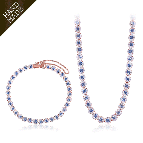 #Set Special Sale 63%+Free Shipping <font color="red"><br>bracelet/Necklace SET</font><br> Comé Blue Crystal SET<br> SET0373