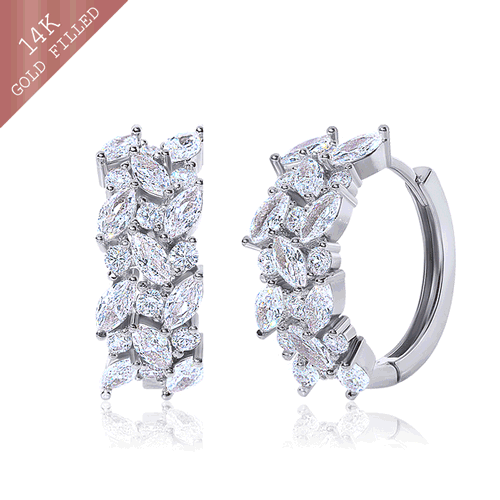 #Daily Sale★<br> <font color="red">14k GF★</font><br> Angela One Touch Ring Earring<br> EA2918
