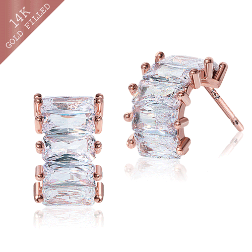 #Daily Sale★<br> <font color="red">14k GF★Same day shipping★</font><br> Chieri Crystal Half Ring Earring<br> EA2941