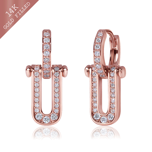 #Daily Sale★<br> <font color="red">14k GF★</font><br> Posteny One Touch Ring Earring<br> EA2925