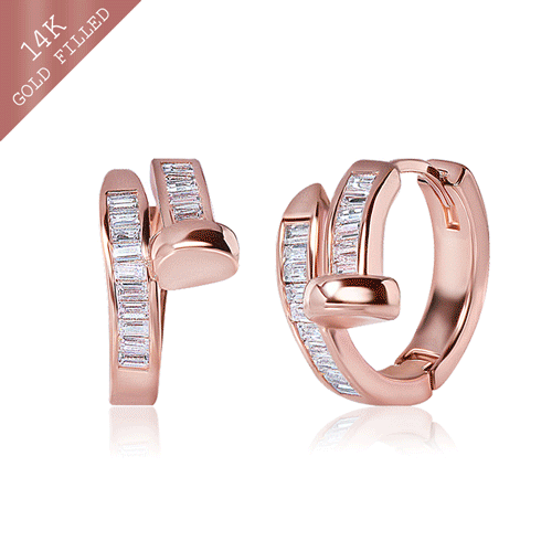 #Daily Sale★<br> <font color="red">14k GF★</font><br> Julie Crystal One Touch Ring Earring<br> EA2878