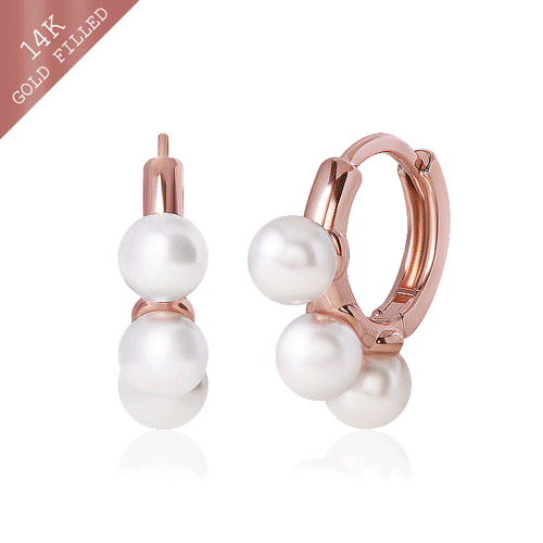 #Daily Sale★<br> <font color="red">14k GF★Same day shipping★</font><br> Olson pearl one touch ring earring (4mm)<br> EA2946