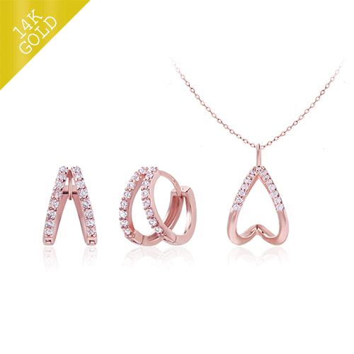 #Set Special Sale 62%+Free Shipping<BR> <font color="red">14k gold★</font><br> Croquette Earring+Necklace<BR> SET0099
