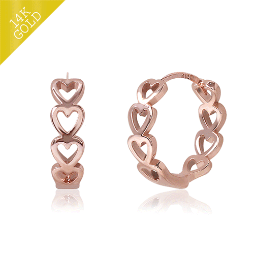 #Daily Sale★<br> <font color="red">14k gold★</font><font color="red"></font><br> Lovelin heart one touch ring earring<br> EA1923