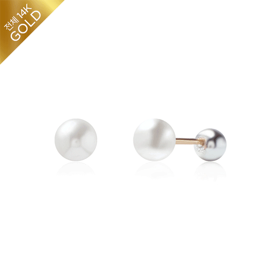 #50% off new items<br> <font color="red">All 14k Gold+swarovski pearl★</font><br> Glory pearl piercing (5mm)<BR> EA2091