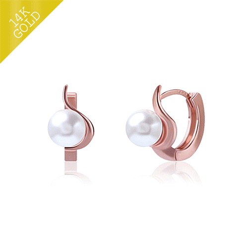 #Daily Sale★<br> <font color="red">14k gold★Same-day shipping★</font><br> Shoe pearl one touch ring Earring (4mm)<BR> EA2105