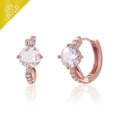 #Daily Sale★<br> <font color="red">14k gold★Same-day shipping★</font><br> Femme Crystal One Touch Ring Earring<br> EA1882 Korea