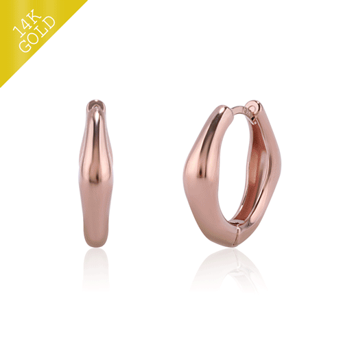 #Uniform price 12,800 won★<br> <font color="red">14k gold★Same-day shipping★</font><br> Dogbone One Touch Ring Earring<br> EA2347