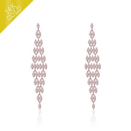 #Spring special price★<br> <font color="red">14k gold★Same-day shipping★</font><br> Muse Crystal Olive Earring<br> EA2204